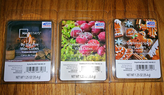 Mainstays (Walmart) Christmas 2017 Wax Melt Reviews